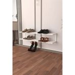 Duvar Montajlı Metal Ayakkabılık Modern Ayakkabı Düzenleyici Antre & Hol Toparlayıcı 22X70X20 cm - Beyaz