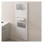 Duvar rafı, su geçirmez paslanmaz çelik, banyo için, gömme çöp kutusu: şık saklama rafı, 70 x 28 x 13,5 cm, banyo malzemeleri için, fonksiyonel tasarım