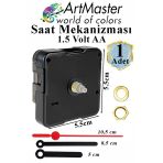 Duvar Saat Mekanizması 1 Adet 10 Mm Şaft Sessiz Saat Motoru Akrep Yelkovan Okul Deney Saat Yapım Seti