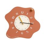 Duvar Saati 40,5 x 36 cm Duvar Saati Sessiz ve Tik Sesi Çıkarmayan Modern Ahşap Pille Çalışan Mutfak Yatak Odası Oturma Odası Banyo Dekorasyon için Dekoratif Saatler (Turuncu)