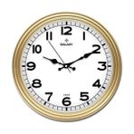Duvar Saati Altın Sarısı Çerçeve Çap:30cm Akrilik Boyalı Abs Çerçeve Mineral Cam Sessiz Akar Makine Pvc Kadran Kadran Ölçüsü: 286mm