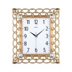 Duvar Saati Altın Sarısı Çerçeve Çap:32.3cmx 37.5Cm Pvc Kadran Sessiz Akar Makine Mineral Cam Akrilik Boyalı 2 Renk Abs Kasa Kadran Baskı Alanı: 105X170mm Kadran Ölçüsü: 190X241mm