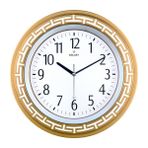 Duvar Saati Altın Sarısı Çerçeve Çap:34.4cm Akrilik Boyalı 2 Renk Abs Kasa Mineral Cam Sessiz Akar Makine Pvc Kadran Kadran Ölçüsü: 240Mm Kadran Baskı Alanı:150mm