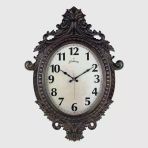 Duvar Saati Kahverengi Çerçeve Çap:73cm X 54Cm Vintage Taçlı Eksitme Dekoratif Amerikan Bristol Kadran Akar Saniyeli Mekanizma Akrilik Boya Abs Hammadde Mineral Cam