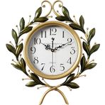 Duvar Saati Modern Sanat Saati Rakamlı Duvar Saati, Sessiz Tik Tak Çalışmayan Kuvars Yuvarlak Büyük Metal Duvar Saati Ev Dekorasyonu/Çatı Katı/Oturma Odası/Çiftlik Evi Duvarı (A 50 cm)