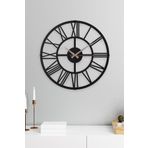 Duvar Saati Romen Rakamlı Siyah Metal Duvar Saati 40 * 40 cm Oturma Odası Saati Ev Saati