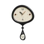 Duvar Saati Yaratıcı Oturma Odası Duvar Saati, Sarkaçlı Ev Duvar Dekoru, Siyah/Beyaz/Sarı Horloge Duvar Resimleri (Siyah)