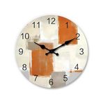 Duvar Saatleri Modern Sanat Desen Ahşap Duvar Saati Ev Dekorasyonu Sessiz Kuvars Duvar Saati Tatil Hediyesi (Pil Hariç) Dekoratif Duvar Saati(12 Inch)