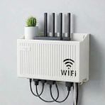 Duvar Tipi Wi-Fi Modem Saklama Kutusu(Beyaz) – Kablo Düzenleyici Router Raf Organizer (2818)