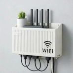 Duvar Tipi Wi-Fi Modem Saklama Kutusu(Beyaz) – Kablo Düzenleyici Router Raf Organizer (5067)