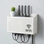 Duvar Tipi Wi-Fi Modem Saklama Kutusu(Beyaz) – Kablo Düzenleyici Router Raf Organizer (5365)