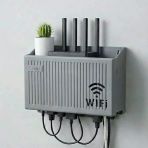 Duvar Tipi Wi-Fi Modem Saklama Kutusu(Gri) – Kablo Düzenleyici Router Raf Organizer (5528)