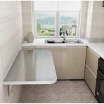 Duvara Monte Açılır Yaprak Masa Yerden Tasarruflu Katlanır Dizüstü Bilgisayar Masası Paslanmaz Çelik Asılı İş İstasyonu Ev Çalışma Odası Banyo Balkon için (60 x 40 cm)