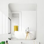 Duvara Monte Banyo Aynası - 30x40 cm Siyah Alüminyum Alaşımlı Çerçeve Kendinden Yapışkanlı Tuvalet Masası Aynası Kolay Kurulum Ev Dekoru için Modern Tasarım
