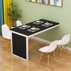 Duvara Monte DropLeaf Masa Masif Ahşap Katlanabilir Yemek Masası Oturma Odası ve Mutfak için Birden Fazla Boyut ve 4 Renk Mevcuttur (Siyah 90 * 40 * 75 cm/35 * 16 * 30 inç)