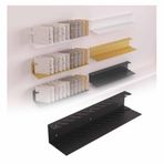 Duvara Monte Fayans Örnek Teşhir Rafı, Perakende/Ticaret Fuarları için Küçük Metal Düzenleyici Raf, Mermer Döşeme Tutucu, Şık Siyah Tasarım (80 x 20 x 15 cm)