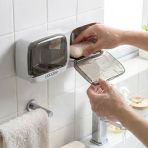 Duvara Monte İkili Kapaklı Plastik Katı Sabunluk Organizer – Banyo &Amp; Mutfak İçin Yapışkanlı Sabun Kutusu Ve Düzenleyici Go53/1395