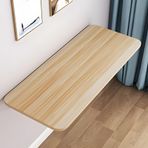 Duvara Monte Katlanır Masa - Katlanabilir Çalışma Masası ve Yerden Tasarruflu Yüzer Bilgisayar Masası Ev Ofis Yemek Oturma Odası ve Yatak Odası için Ahşap Renk 100 x 50 cm