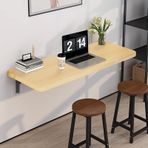Duvara Monte Katlanır Masa Uzay Tasarruflu Kahvaltı Bar ve Modern Ahşap Bilgisayar Masası Yatak Odası ve Mutfak için 130x40 cm Katlanabilir Kompakt İş İstasyonu Renk C
