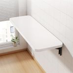 Duvara Monte Katlanır Masa Yer Tasarruflu Bar Masası Küçük Alanlar için Kompakt Açılır Büro Ofis, Yatak Odası, Banyo veya Balkon için Mükemmel (Beyaz 40 x 40 cm)