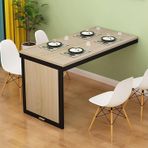 Duvara Monte Katlanır Yemek Masası Küçük Alanlar için Dönüştürülebilir MDF Bilgisayar Masası Ofis Yatak Odası Mutfak için Beyaz+Siyah (80 * 50 cm)