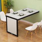 Duvara Monte Katlanır Yemek Masası Küçük Alanlar için Yer Tasarruflu Dönüştürülebilir Masa Siyah MDF 90x40 cm (35x16 inç) Yemek İşleri veya El İşi için Mükemmel