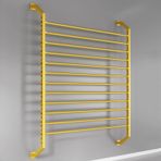 Duvara Monte Kumaş Rulo Depolama Rafı - 12 Ayarlanabilir Çubuklu Metal Vinil Düzenleyici, Duvar Kağıdı, Afişler, Araba Cam Filmi için Ticari Ekran - Altın, H160cm/6.