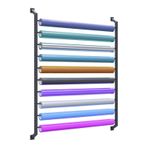 Duvara Monte Kumaş Rulo Depolama Rafı, Duvar Kağıdı, Afiş, Araba Cam Filmi için Ayarlanabilir Metal Vinil Düzenleyici - Çok Kullanımlı Ekran Tutucu (H210cm/83", 10 Rulo)