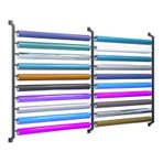 Duvara Monte Kumaş Rulo Depolama Rafı - Vinil, Duvar Kağıdı, Afiş ve Araba Cam Filmi için Ayarlanabilir Metal Düzenleyici - Asma Çubuklu Çok Kullanımlı Ekran (H160 cm/63 inç, 20 Rulo)