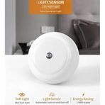 Duvara Monte Led Gece Lambası, Alacakaranlık Sensörlü, 0.5W Duvar Fişli Gece Lambası, Koridor, Merdiven, Mutfak, Banyo Için, 6'Lı Paket Yuvarlak Tasarım