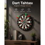 Duvara Monte Sağlam Ahşap Gövdeli Dart Tahtası Ev Oyun Alanları İçin 17 İnç