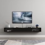 Duvara Monte TV Dolabı 100 cm SpaceSaving SetTop Kutusu Raf Tel Delikli Yatak Odası Oturma Odası ve Ofis Eğlence Ünitesi için
