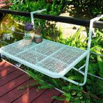 Duvara Monte Yüzer Raflar Masa, Ayarlanabilir Balkon Korkuluk Asılı Yarım Masa, Dış Mekan Balkon Bar Yan Katlanır Masalar Küçük Alanlar İçin Güverte Masası (Yeşil 74 * 60 * 21 cm), Yeşil-74 * 60 * 21