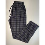 Düven Cepli Ekose Desenli Antrasit Unisex Pamuklu Pijama Altı - 8XL