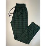 Düven Cepli Ekose Desenli Yeşil Unisex Pamuklu Pijama Altı - 2XL