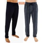 Düven Erkek Pamuklu Antrasit Ekose & Lacivert 2'li Tek Alt Pijama - Mevsimlik Pijama Altı - Antrasit - Lacivert