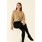 Düven Kadın Siyah Rengi Toparlayıcı Termal Içlik Külotlu Çorap Içi Polar Thermal - XL