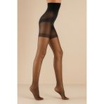 Düven Karın & Mide & ve Basen Toplayıcı Korse Etkili Body Control Siyah Parlak Korse Külotlu Çorap 15DEN - XL