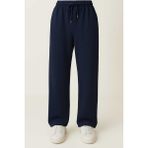 Düven Modal Kumaş Bol Paça Pantolon - Geniş Paça Eşofman Altı - Lacivert - Relax - 2XL