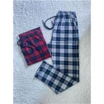 Düven Orta Kalın Unisex Ekose Büyük Kare Desenli 2'li Pijama Altı / Ultra Kalite Eşofman - Bordo - Taş - XL