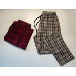 Düven Saf Pamuk Ekose Desenli Cepli 2'li Erkek Pijama Altı ( Unisex Tek Alt Pijama ) - Camel - Bordo - 3XL