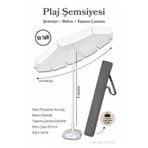 Düvenci Beyaz Plaj Şemsiyesi 200 cm Çap / 10 Telli + Bidon + Taşıma Çantası Dahil