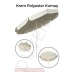 Düvenci Plaj Şemsiyesi Uyumlu 200/10 Krem Polyester Kumaş
