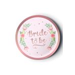 DÜVENCİ TİCARET 8'li Karton Tabak Yaldızlı Rose Bride To Be