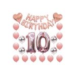 DÜVENCİ TİCARET Çıtıpıtıstore Lüks 10 Yaş Happy Bırthday Balon Set