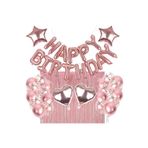 DÜVENCİ TİCARET Rose Gold Haopy Bırthday Folyo Balon Set