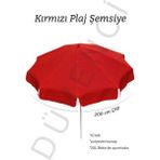 Düvenci Toptan Kırmızı Plaj Şemsiyesi 200 cm Çap /10 Telli, Polyester Kumaş