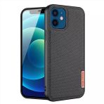 Dux Ducis Fino Serisi Iphone 12 -12 6.1Inç Kılıf Dokuma Silikon Kılıf-(5775)