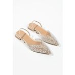 DUXAL SHOES Bella İnci Detay Arkası Açık Topuklu Ayakkabı-Babet