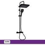 Duxxa Atlas Termostatik Bataryalı Rain Duş Seti Siyah DTB.114.MS - 140x33cm